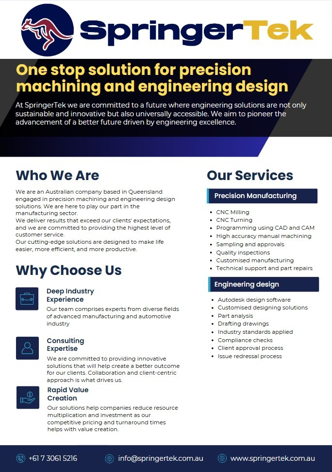 SpringerTek | 2 Spine St, Sumner QLD 4074, Australia | Phone: (07) 3061 5216