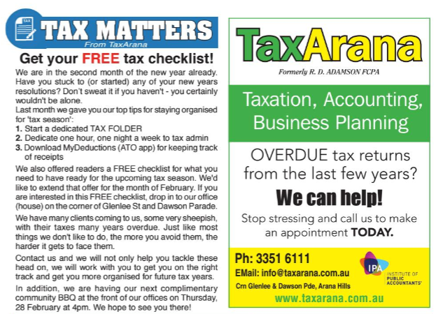 TaxArana | 2 Glenlee St, Arana Hills QLD 4054, Australia | Phone: (07) 3351 6111