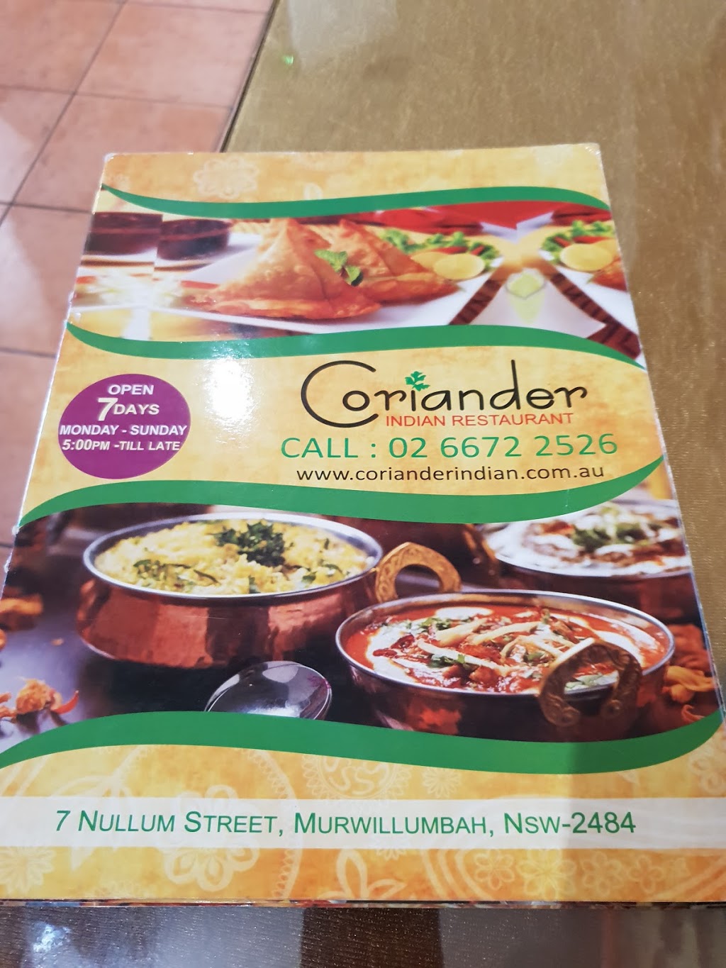 Coriander Indian Restaurant | meal delivery | 7 Nullum St, Murwillumbah NSW 2484, Australia | 0266722526 OR +61 2 6672 2526