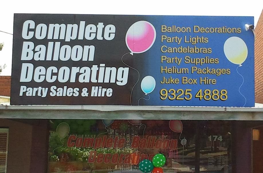 Complete Balloon Decorating | 174 Buckley St, Essendon VIC 3040, Australia | Phone: (03) 9325 4888