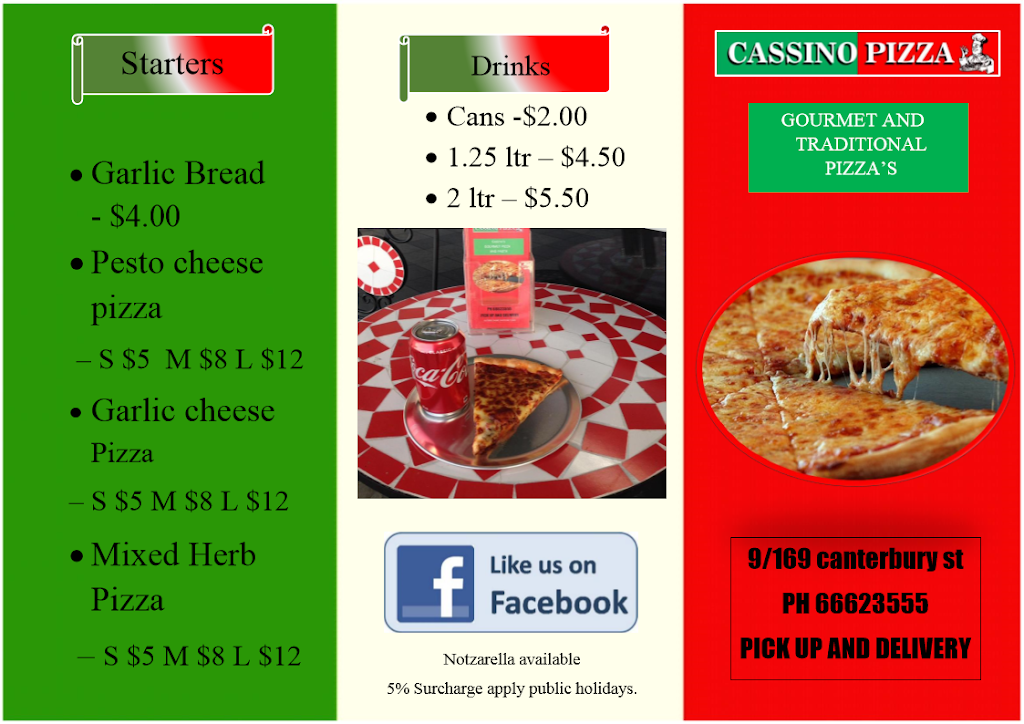 Cassino pizza | 9/169 Canterbury St, Casino NSW 2470, Australia | Phone: (02) 6662 3555