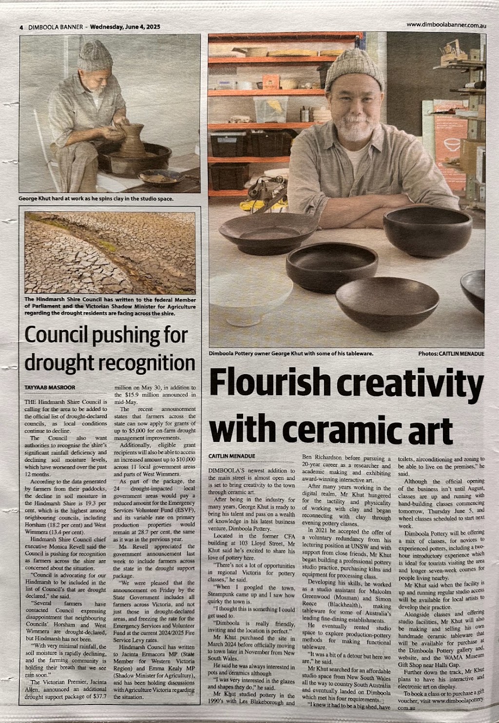 Dimboola Pottery | 103 Lloyd St, Dimboola VIC 3414, Australia | Phone: 0417 566 425