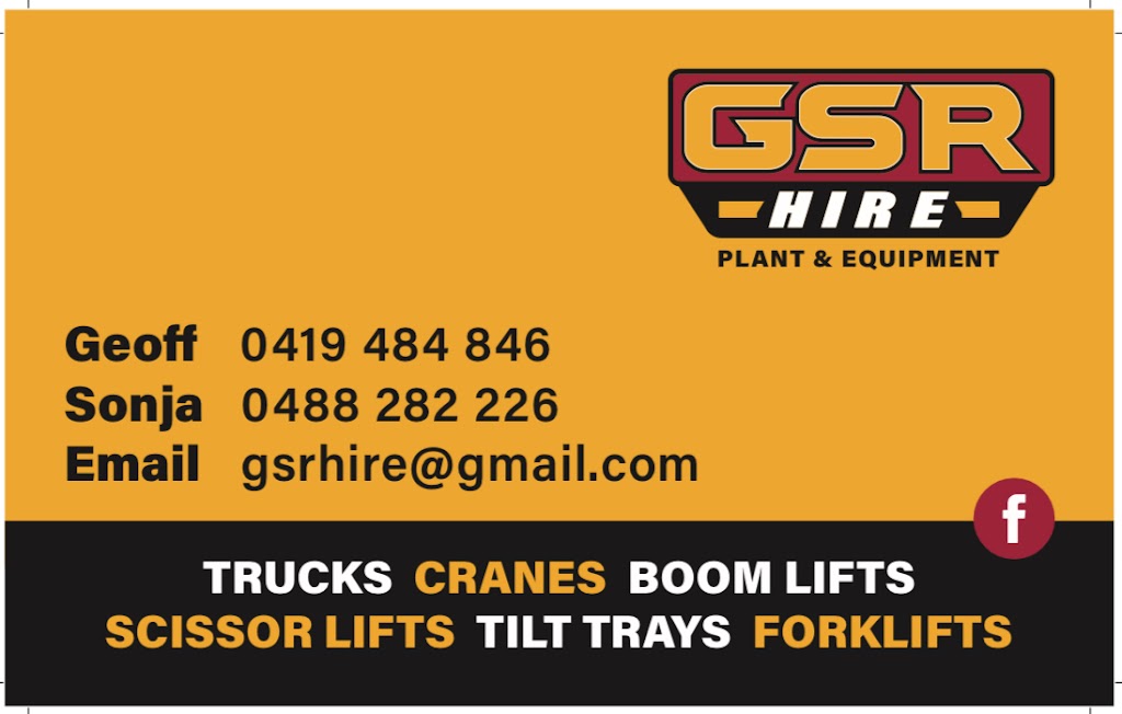 GSR HIRE PTY LTD PLANT AND EQUIPMENT. | 91385 Bruce Hwy, Sarina QLD 4737, Australia | Phone: 0419 484 846