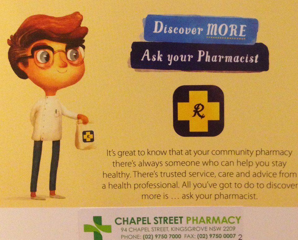 Chapel Street Pharmacy | 94 Chapel St, Kingsgrove NSW 2208, Australia | Phone: (02) 9750 7000