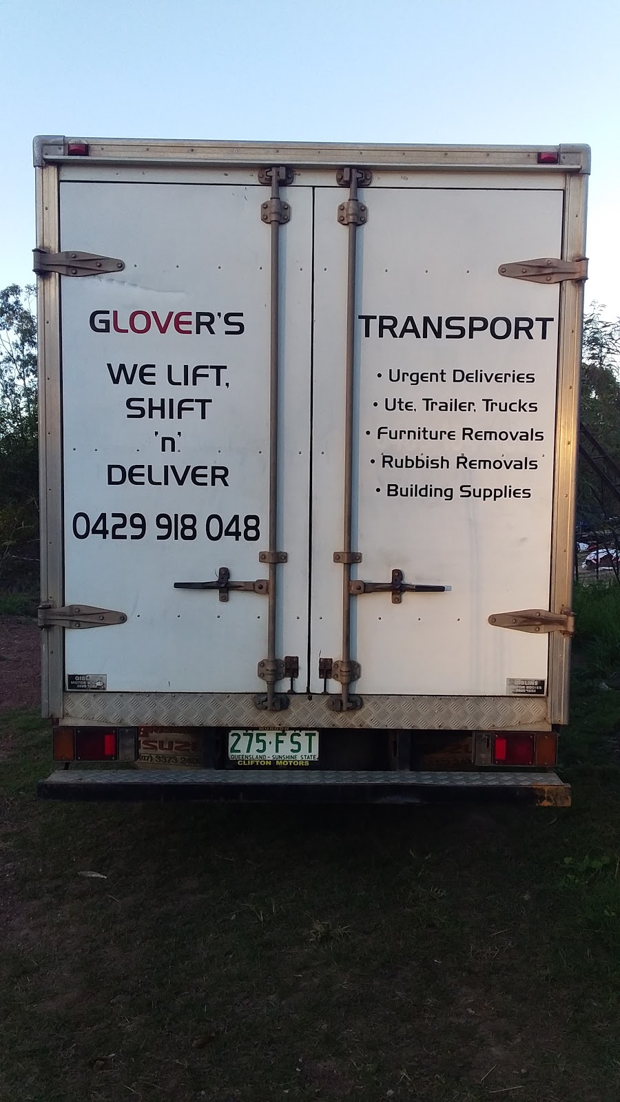 Glovers Transport | 130 Arborfive Rd, Glenwood QLD 4570, Australia | Phone: 0429 918 048