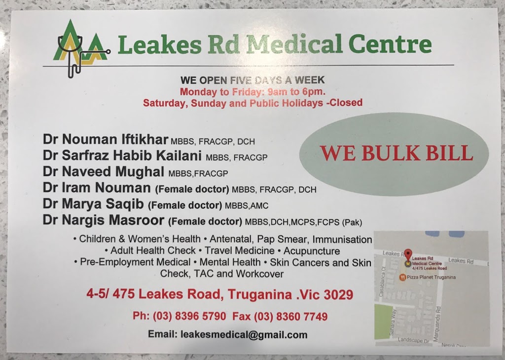 Leakes Rd Medical Centre | 4-5/475 Leakes Rd, Truganina VIC 3029, Australia | Phone: (03) 8396 5790