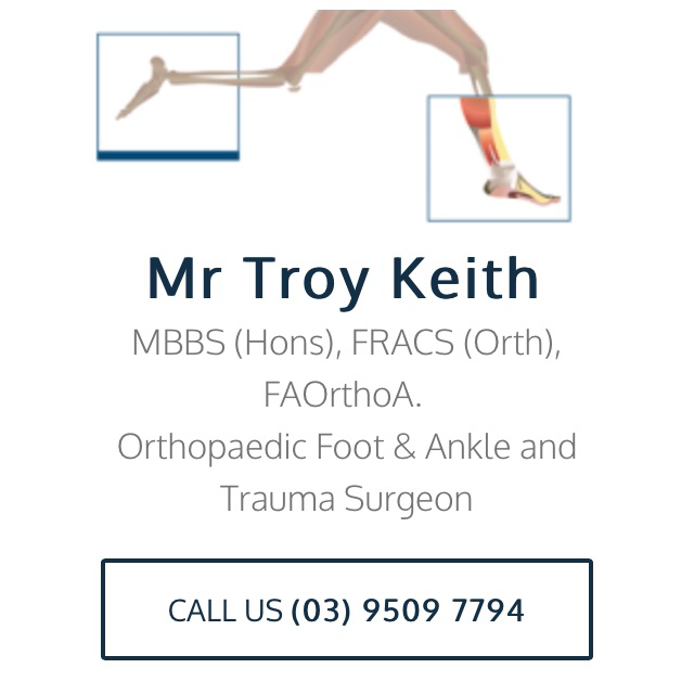 Troy Keith Orthopaedic Foot & Ankle Surgeon | doctor | Private Hospital Consulting Suites, 20 Fitzgerald St, Shepparton VIC 3630, Australia | 0395097794 OR +61 3 9509 7794