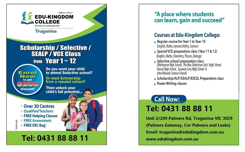 Edu-Kingdom College Truganina | university | 2/209 Palmers Rd, Truganina VIC 3029, Australia | 0431888811 OR +61 431 888 811