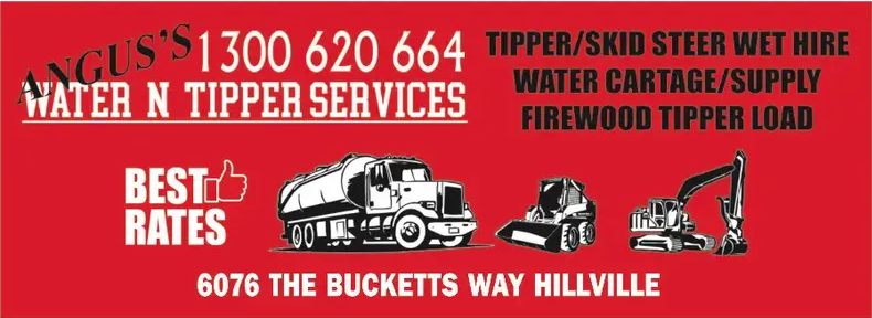 Angus’s Water ‘N’ Tipper Services | 6076 The Bucketts Way, Hillville NSW 2430, Australia | Phone: 1300 620 664