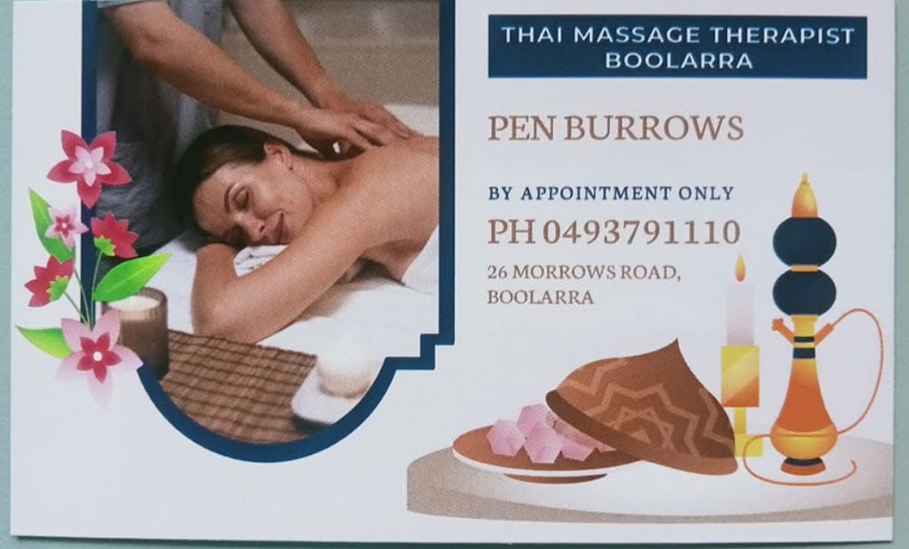 Pen’s Thai Massage | 26 Morrows Rd, Boolarra VIC 3870, Australia | Phone: 0427 446 430