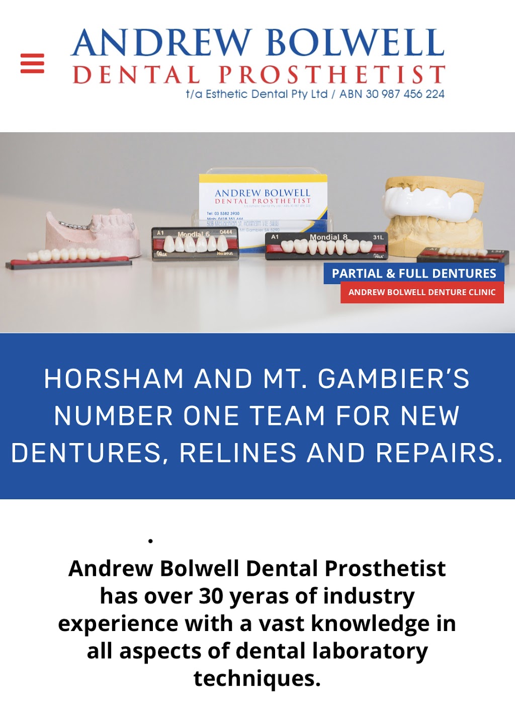 Andrew Bolwell Denture Clinic Horsham and Mount Gambier | dentist | 50B McLachlan St, Horsham VIC 3400, Australia | 0418351444 OR +61 418 351 444