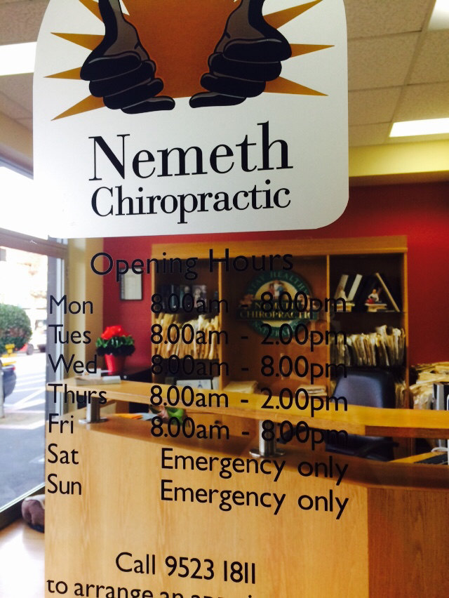 Nemeth Chiropractic Centre | health | 2/597 Glen Huntly Rd, Elsternwick VIC 3185, Australia | 0395231811 OR +61 3 9523 1811