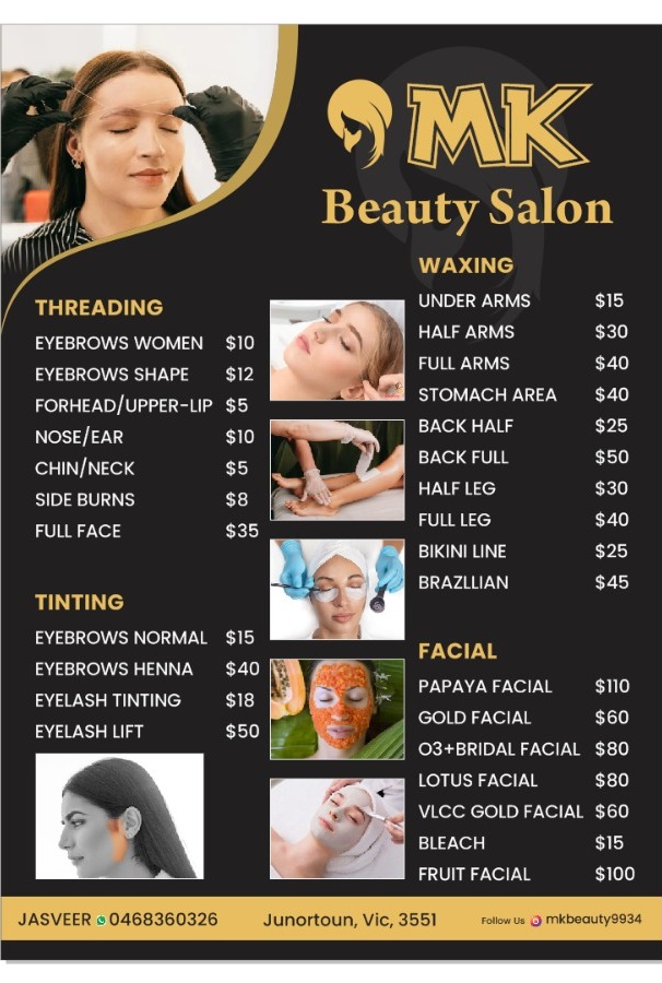 MK Beauty Salon | 6 Clyde Court, Junortoun VIC 3551, Australia | Phone: 0468 360 326