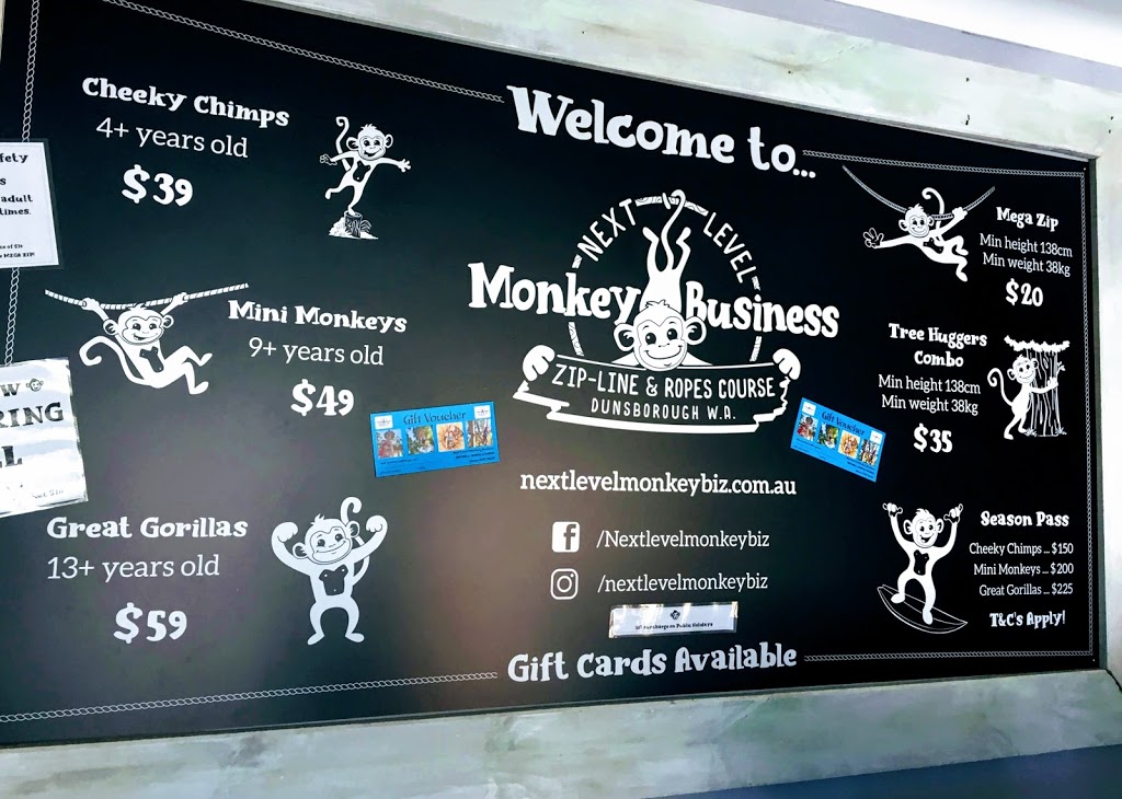 Next Level Monkey Biz | cafe | 1710 Caves Rd, Dunsborough WA 6281, Australia | 0897176670 OR +61 8 9717 6670