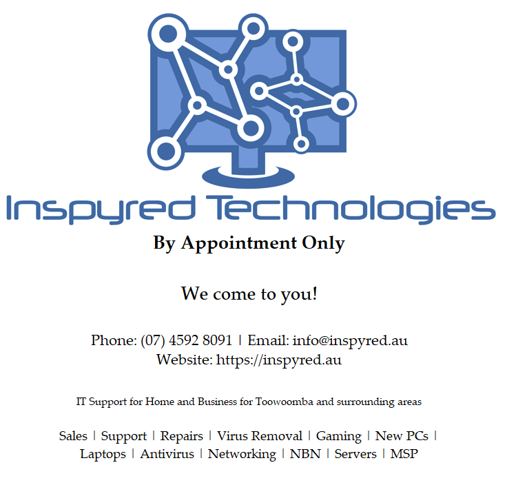 Inspyred Technologies | 99 Entabeni Dr, Kearneys Spring QLD 4350, Australia | Phone: (07) 4592 8091