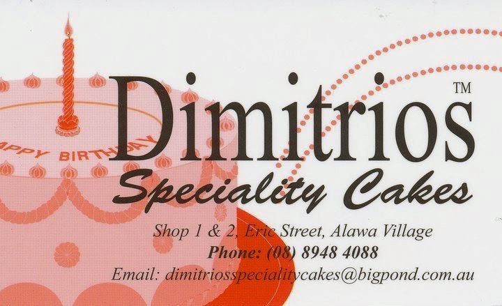 Dimitrios Speciality Cakes | bakery | Darwin NT 0810, Australia | 0889484088 OR +61 8 8948 4088