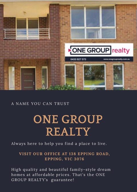 One Group Realty | 138 Epping Rd, Epping VIC 3076, Australia | Phone: (03) 9401 4004