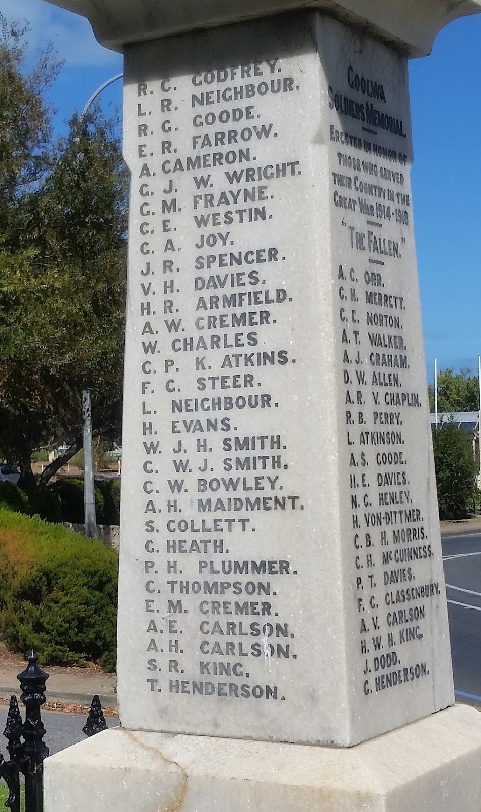 Soldiers Memorial | park | 1 Porter St, Goolwa SA 5214, Australia
