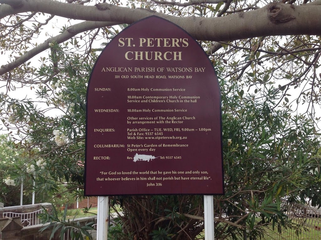 St. Peters Anglican Church | church | 331 Old South Head Rd, Watsons Bay NSW 2030, Australia | 0293376545 OR +61 2 9337 6545