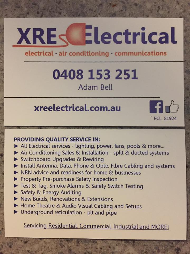 XRE Electrical | 7 Roundelay Ct, Eatons Hill QLD 4037, Australia | Phone: 0408 153 251