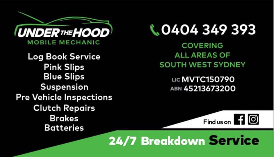 Under The Hood Mobile Mechanic | car repair | Williamson St, Oran Park NSW 2570, Australia | 0404349393 OR +61 404 349 393