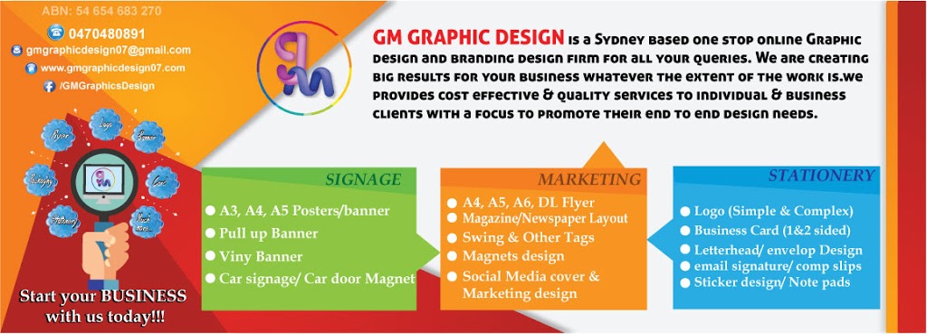 GM Graphic Design | 3/45 Chester Rd, Ingleburn NSW 2565, Australia | Phone: 0470 480 891