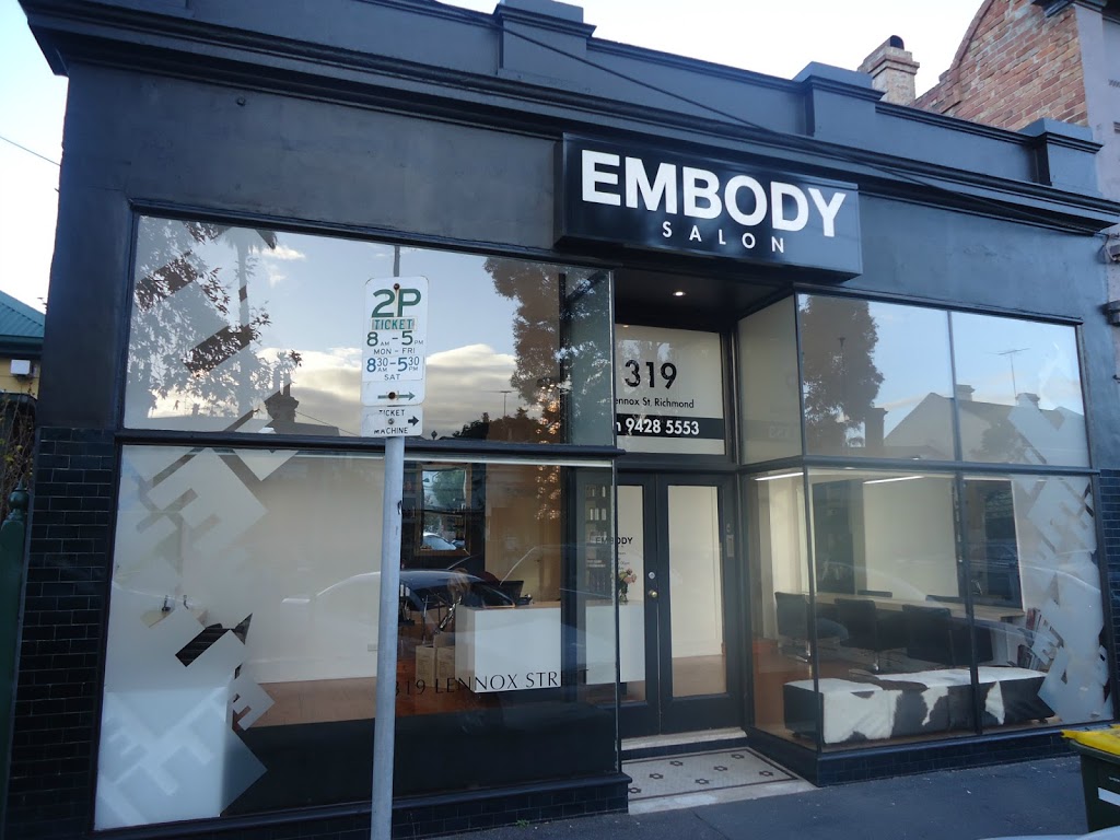 Embody Salon | 319 Lennox St, Richmond VIC 3121, Australia | Phone: (03) 9428 5553