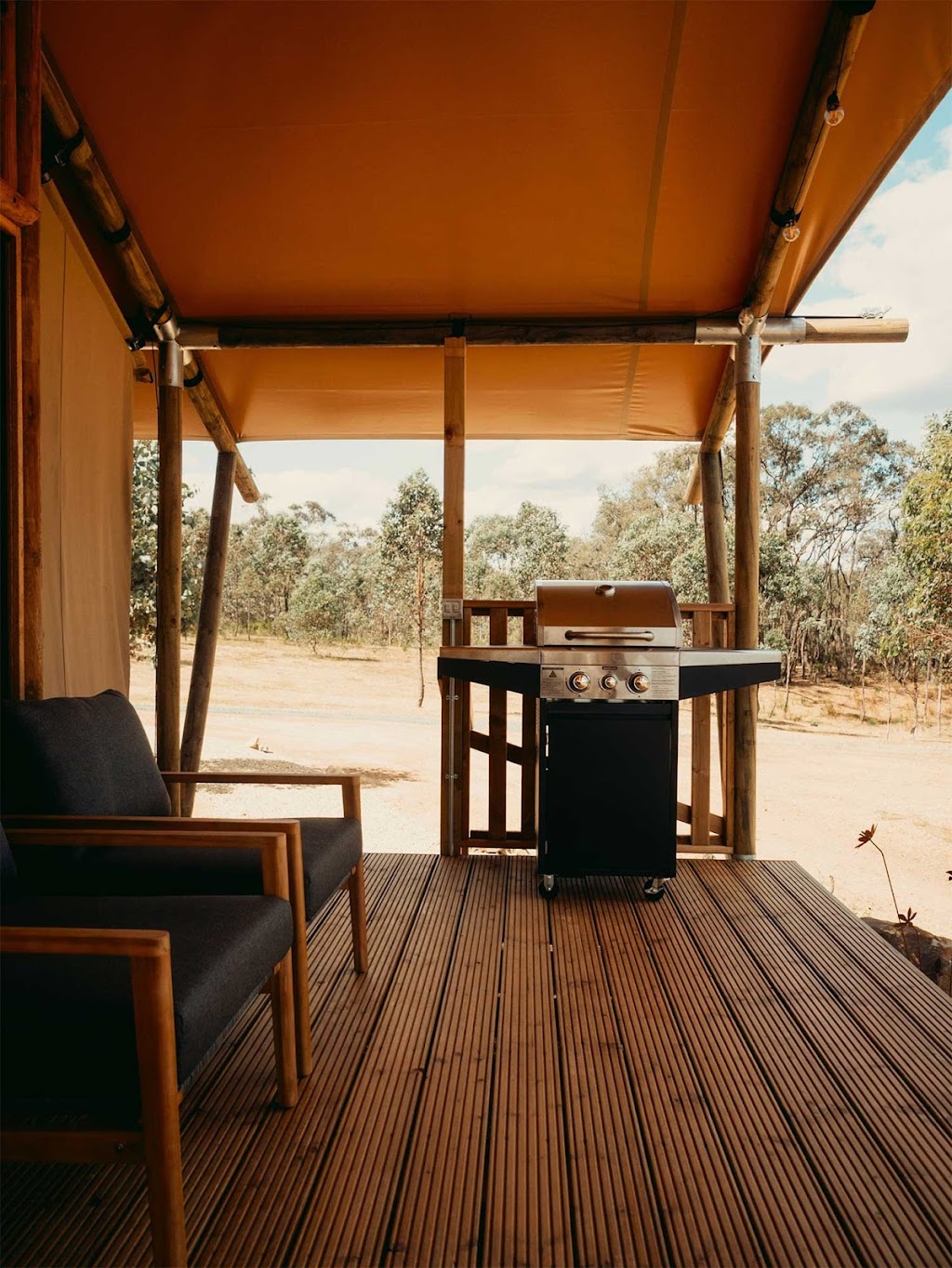 the Yellow Box Wood Heathcote - safari-style glamping tents | 329 Costerfield-Redcastle Rd, Costerfield VIC 3523, Australia | Phone: 0415 103 911