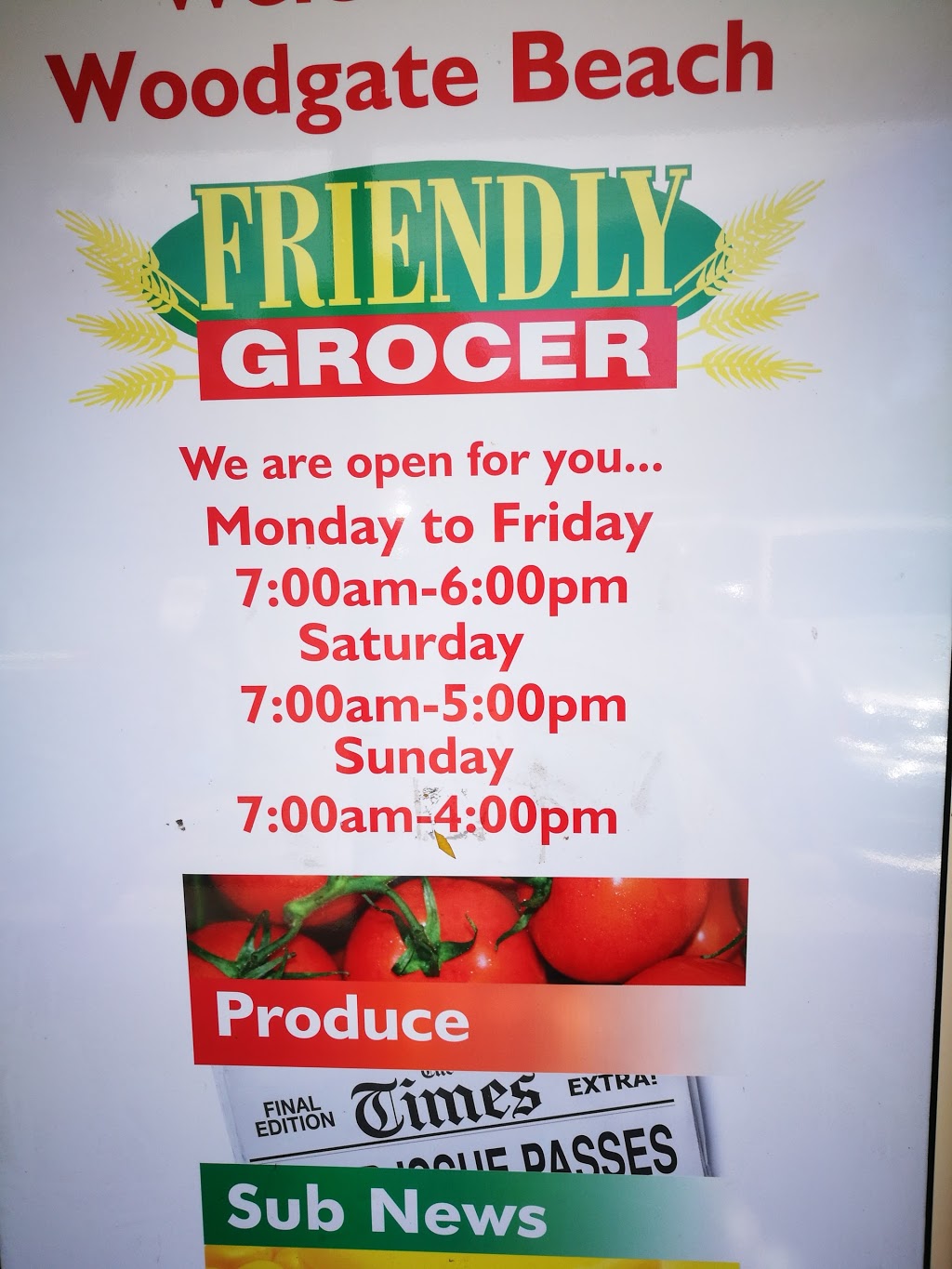 Woodgate Beach Friendly Grocer | supermarket | 14 Frizzells Rd, Woodgate Beach QLD 4660, Australia | 0741265055 OR +61 7 4126 5055