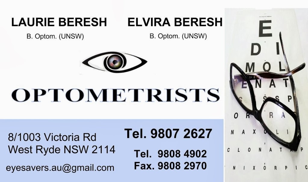 L&E Beresh Optometrists | 8/1003 Victoria Rd, West Ryde NSW 2114, Australia | Phone: (02) 9807 2627
