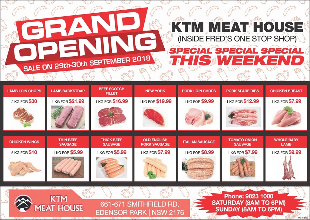 KTM MEAT HOUSE | store | 661-671 Smithfield Rd, Edensor Park NSW 2176, Australia | 0298231000 OR +61 2 9823 1000