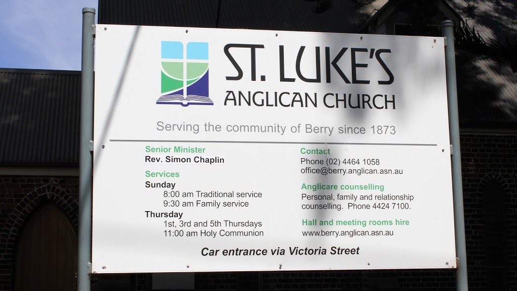 Saint Lukes Anglican Church | church | 68A Princess St, Berry NSW 2535, Australia | 0244641058 OR +61 2 4464 1058