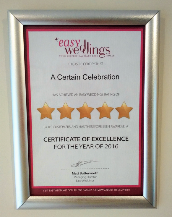 A Certain Celebration | 214 Moss Ave, Mount Helen VIC 3350, Australia | Phone: 0435 357 165
