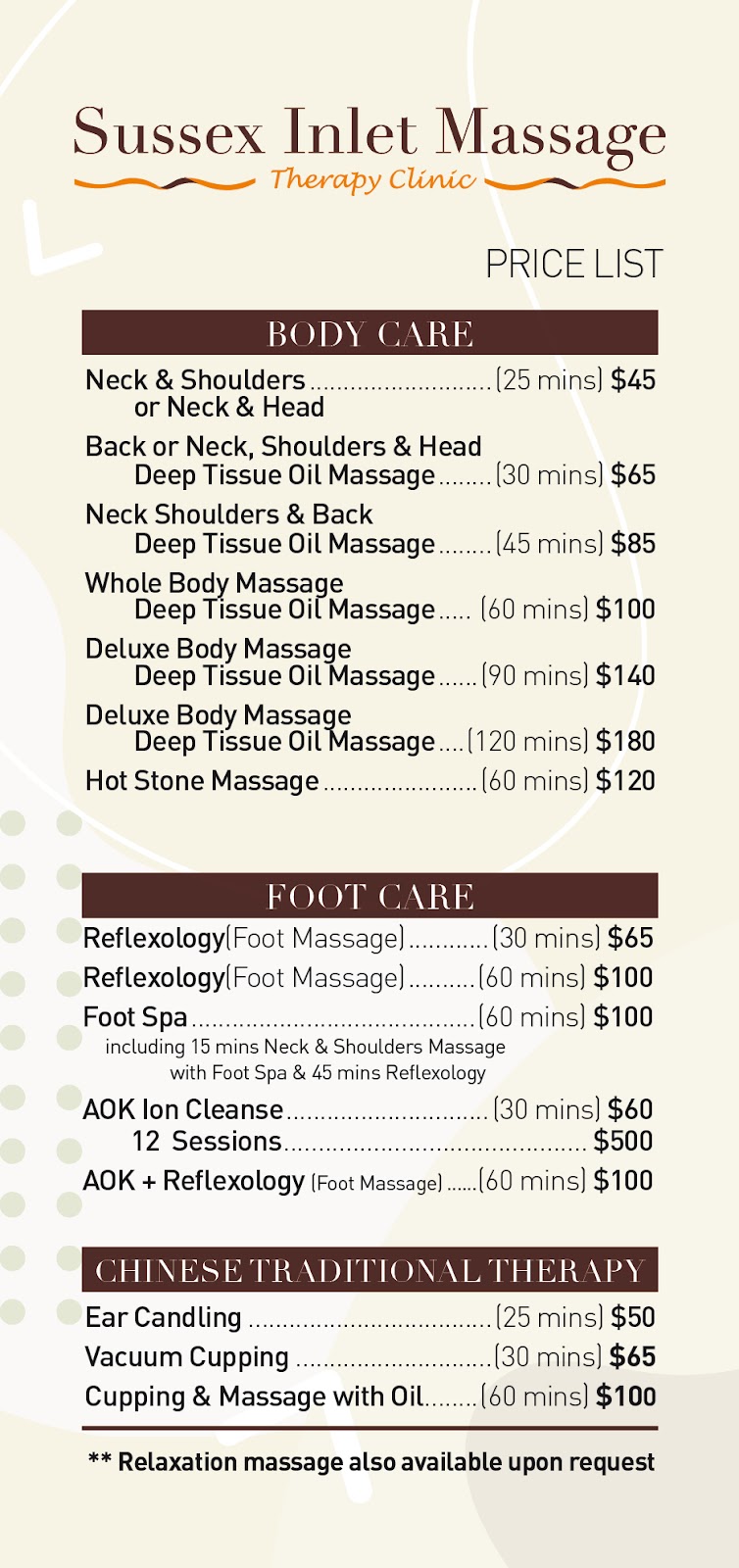 Sussex Inlet Massage Therapy Clinic | spa | 192 Jacobs Dr, Sussex Inlet NSW 2540, Australia | 0244435103 OR +61 2 4443 5103