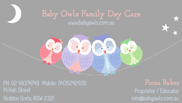 Baby Owls Family Day Care |  | 14 Hall St, Heddon Greta NSW 2321, Australia | 0249374749 OR +61 2 4937 4749