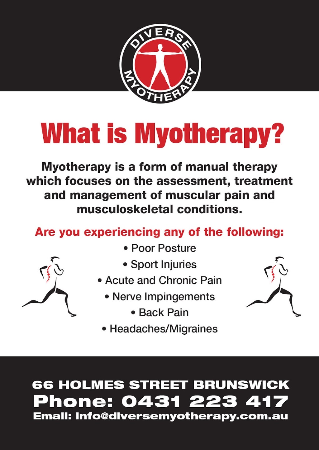 Diverse Myotherapy (Mobile Services) | 10 Balmoral Ave, Pascoe Vale South VIC 3044, Australia | Phone: 0431 223 417