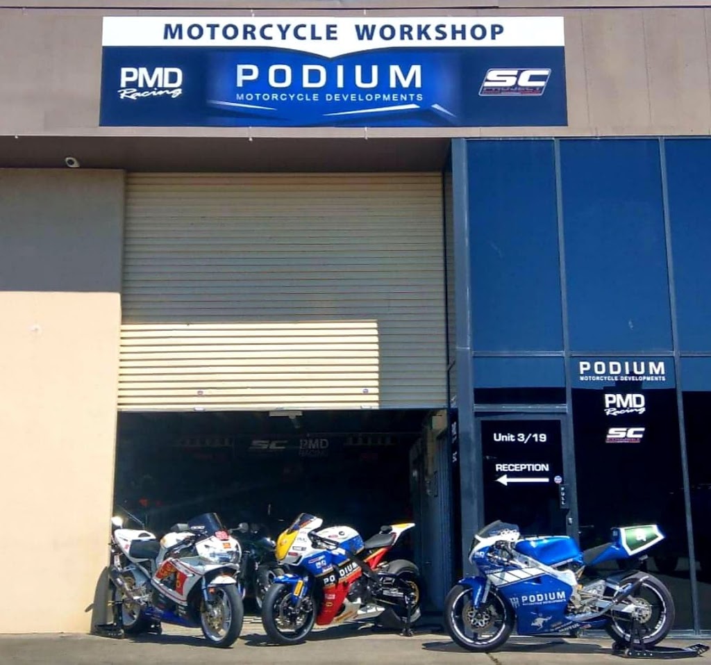 Podium Motorcycle Developments | 3/19 Lear Jet Dr, Caboolture QLD 4510, Australia | Phone: (07) 5408 1000