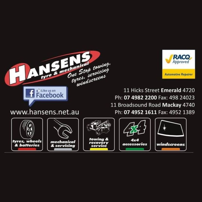 Hansens Tyre & Mechanical | 11 Broadsound Rd, Mackay QLD 4740, Australia | Phone: (07) 4952 1611