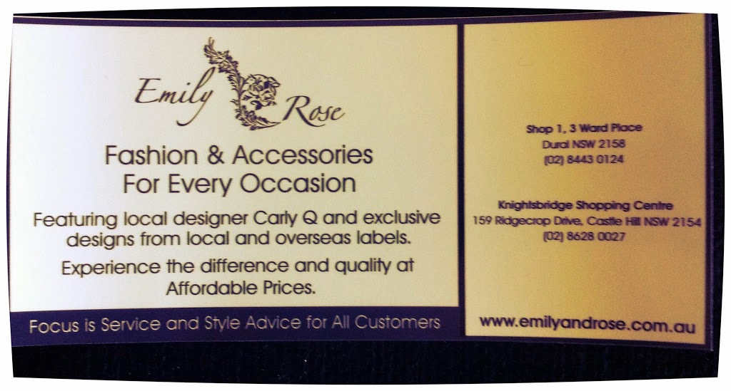 Emily & Rose | clothing store | 2a/159 Ridgecrop Dr, Castle Hill NSW 2154, Australia | 0286280027 OR +61 2 8628 0027
