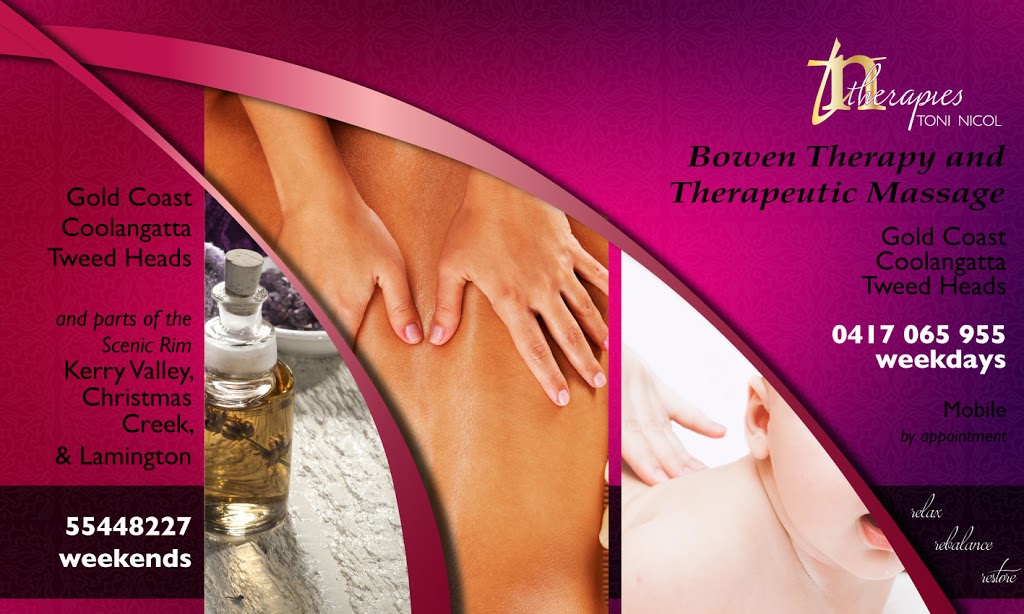 Toni Nicol therapies | 2835 Christmas Creek Rd, Lamington QLD 4285, Australia | Phone: 0417 064 955