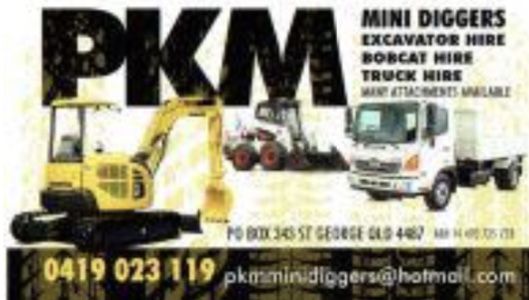 PKM Mini Diggers | 131-133 Arthur St, St George QLD 4487, Australia | Phone: 0419 023 119