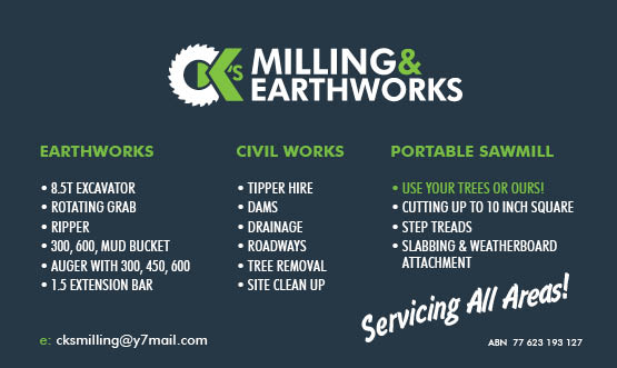 CKs Milling & Earthworks | 81 Sykes Rd, Bells Bridge QLD 4570, Australia | Phone: 0402 333 963