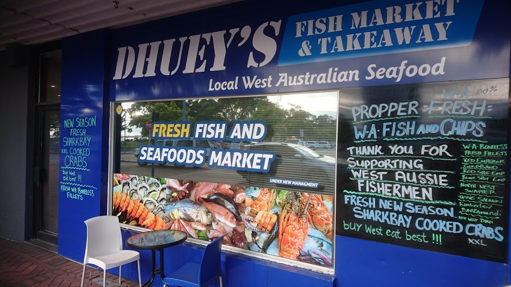 Dhueys Fish Market & Takeaway | meal takeaway | 2 Flinders Ln, Rockingham WA 6168, Australia | 0895912829 OR +61 8 9591 2829