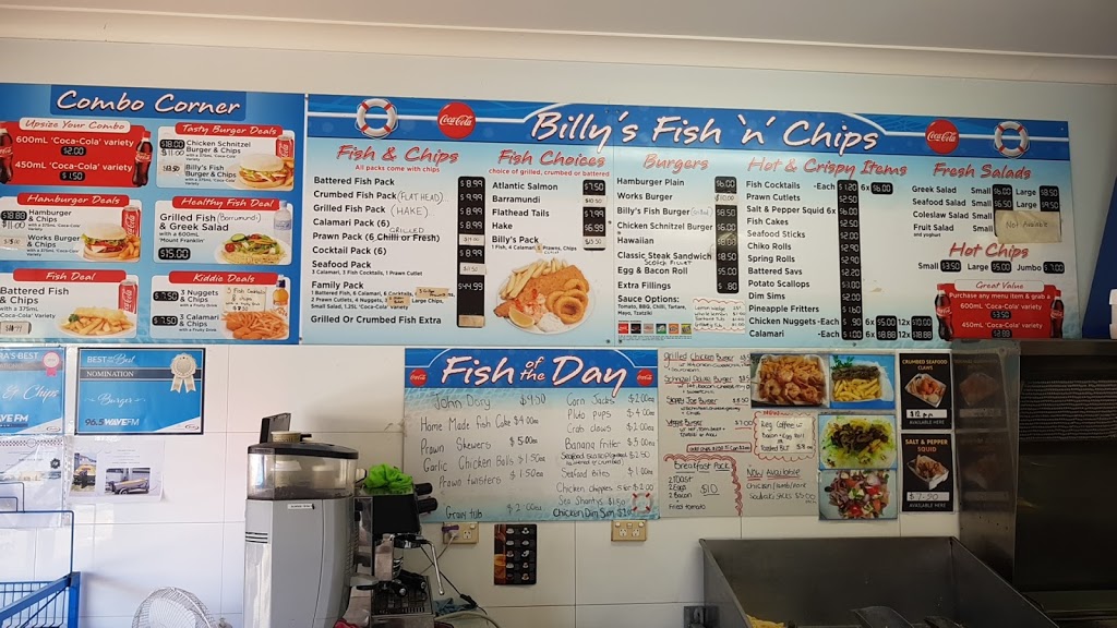 Billys Fish n Chips | restaurant | 11 George St, Warilla NSW 2528, Australia | 0242967378 OR +61 2 4296 7378