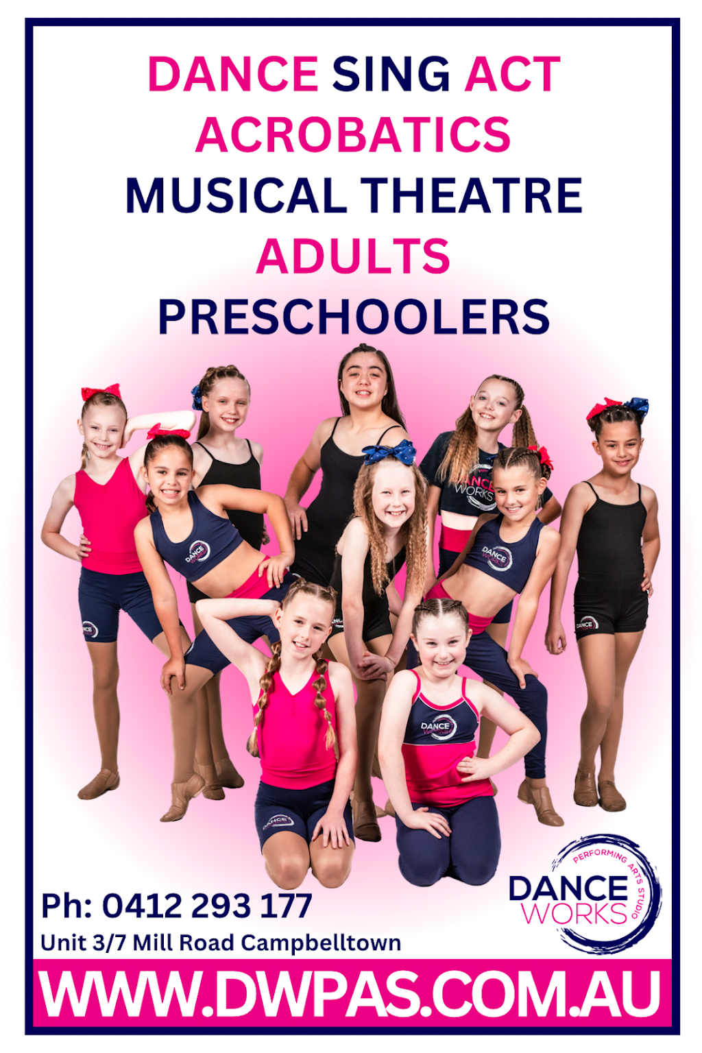 Danceworks Performing Arts Studio | 3/7 Mill Rd, Campbelltown NSW 2560, Australia | Phone: 0412 216 121