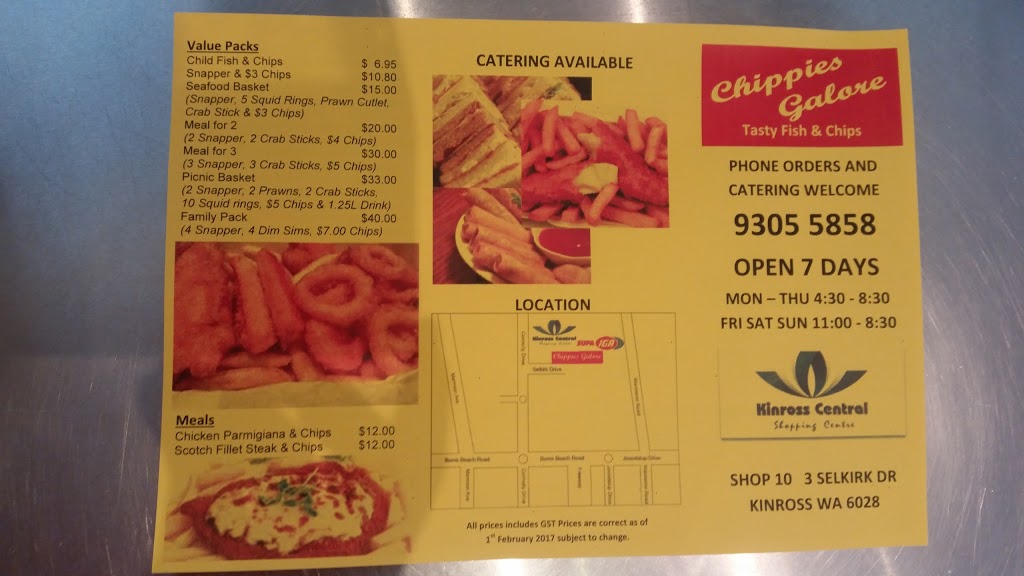 Chippies Galore Kinross | restaurant | Kinross Central, 10 Selkirk Dr, Kinross WA 6028, Australia | 0893055858 OR +61 8 9305 5858