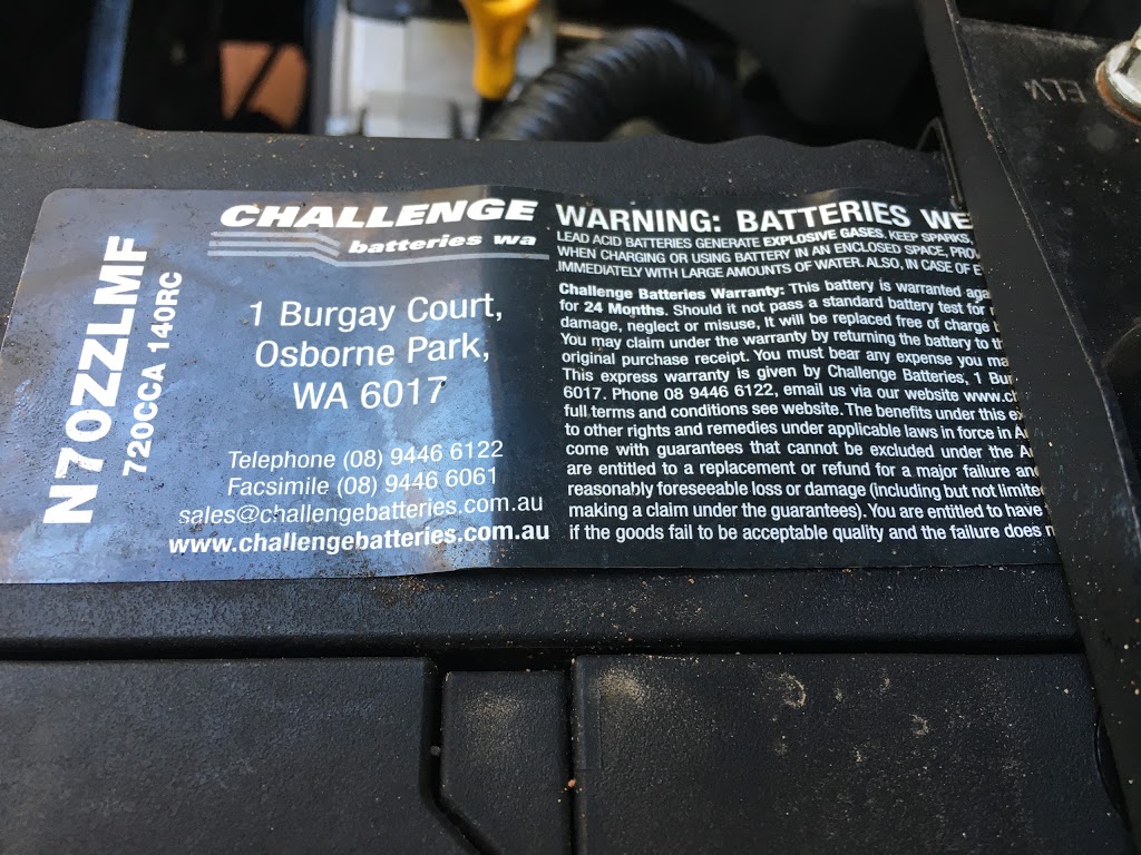 Challenge Batteries WA | car repair | 1 Burgay Ct, Osborne Park WA 6017, Australia | 0894466122 OR +61 8 9446 6122