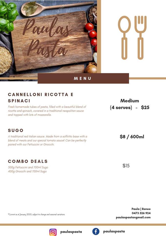 Paulas Pasta | meal delivery | 1/98 Campbell St, Woonona NSW 2517, Australia | 0473526924 OR +61 473 526 924