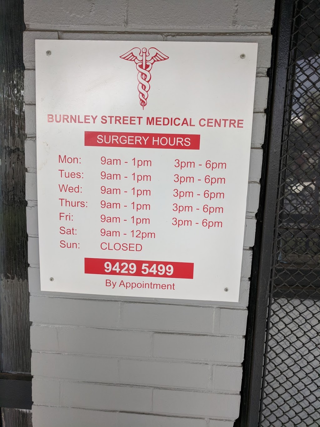 Burnley Street Medical Centre | 307 Burnley St, Richmond VIC 3121, Australia | Phone: (03) 9429 5499