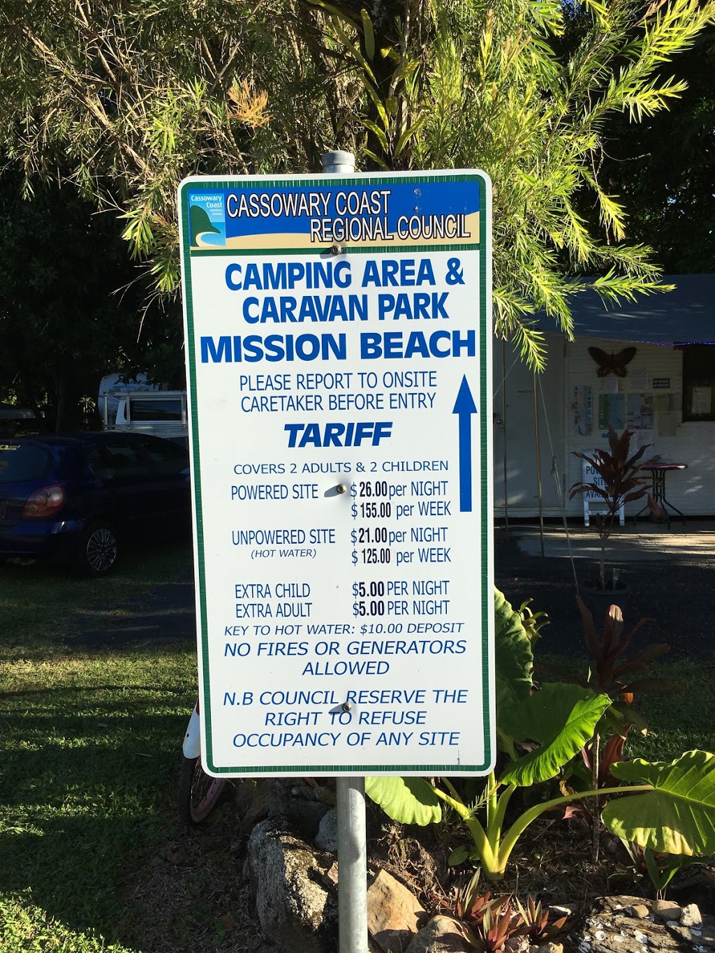 Cassowary Council Mission Beach Caravan Park | Mission Beach QLD 4852, Australia | Phone: 0458 221 865